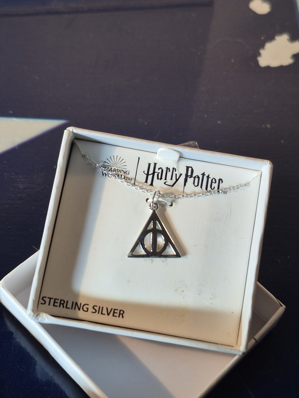 Warner Bros. Harry Potter Sterling Silver Deathly Hallows Necklace - Silver